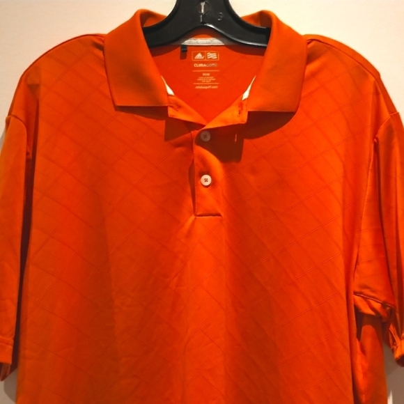 2/50🍒NWOT Adidas Climacool Golf Shirt Short Sleeves Collared Orange Cool & Dry - Picture 6 of 16